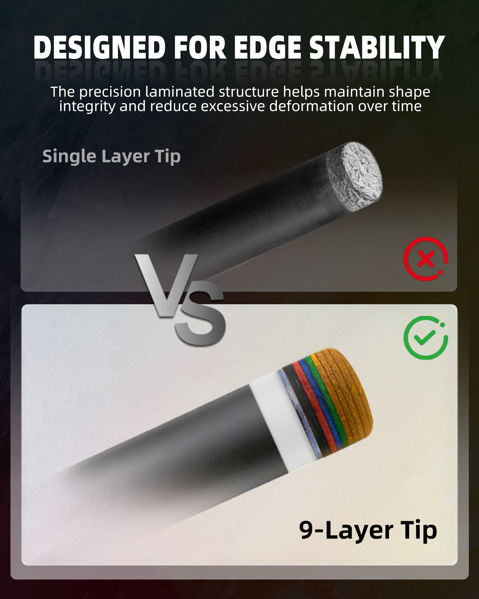KONLLEN 9-Layer Rainbow Pool Cue Tips - image 6