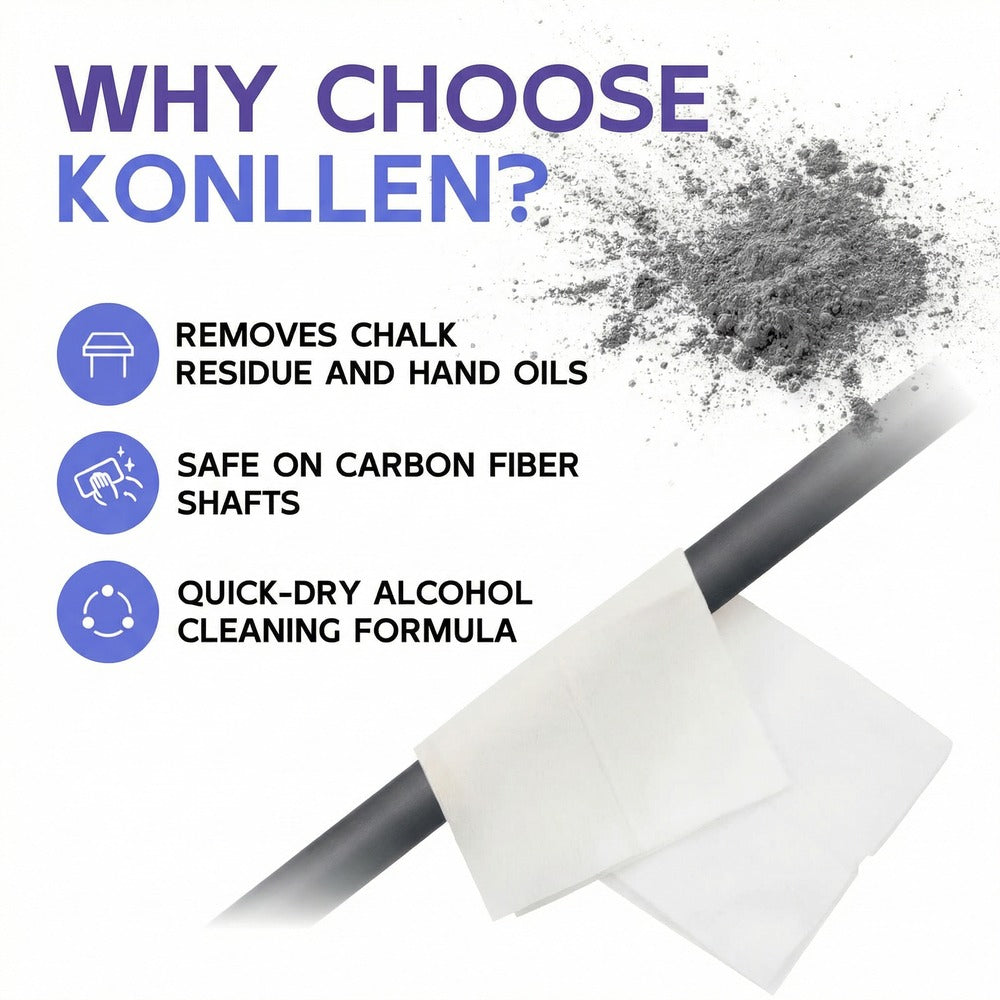 KONLLEN Carbon Fiber Cue Shaft Cleaning Wipes - 50 Count - image 5