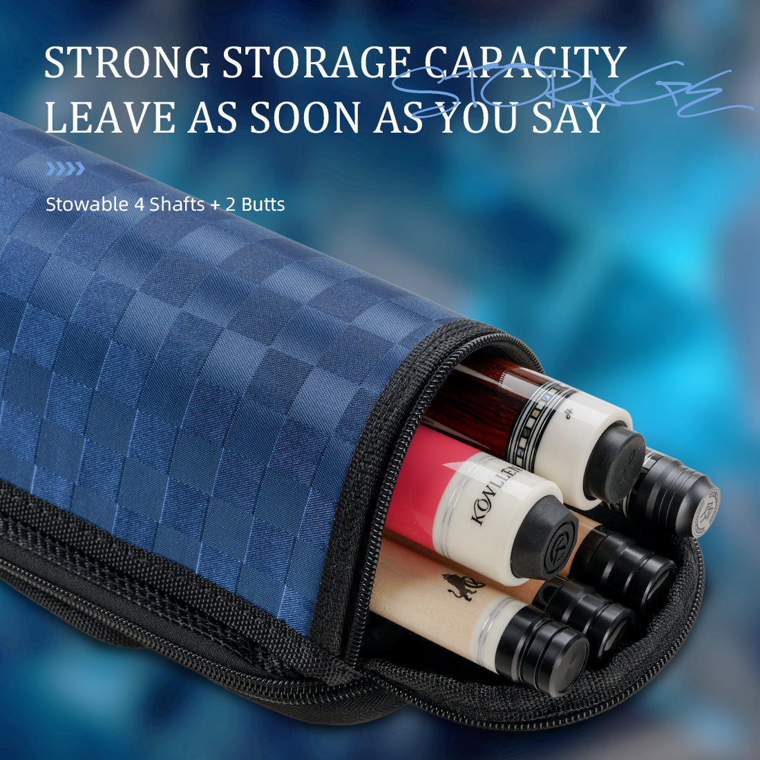 KONLLEN Oxford Semi-Round 2x4 Pool Cue Case - image 5