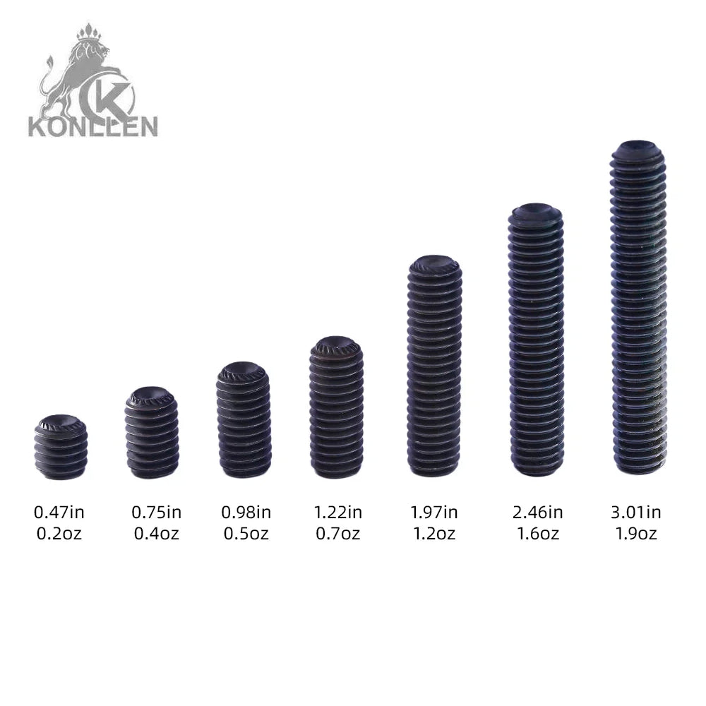 KONLLEN pool cue weight bolts in seven available sizes